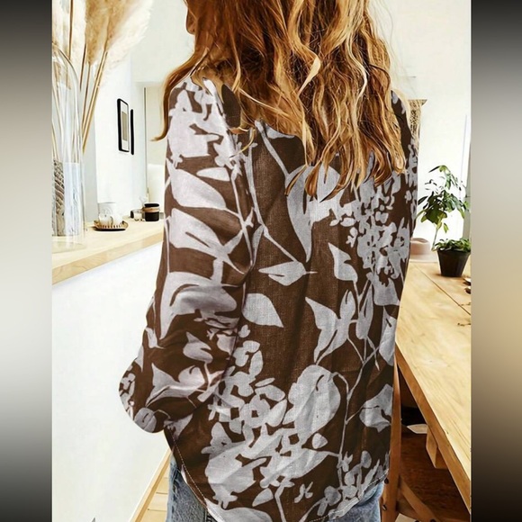 Boho floral print button down shirt - Picture 14 of 16